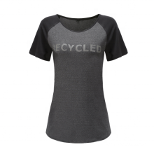 Women Recycled Raglan Short Sleeve T-shirt Rpet Material from Plastic Bottles Seamless Technique T-shirt custom rpet t shirt